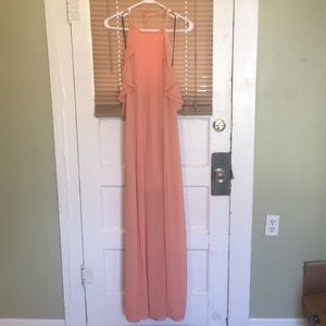 Salmon halter dress